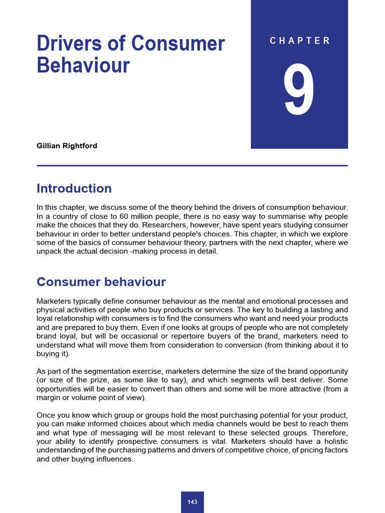 Drivers Of Consumer Behaviour Pdf