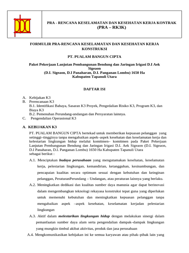 RK3K Irigasi | PDF