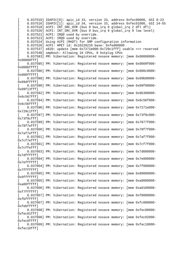 Hibernation Memory Registration Log | PDF | Computer Engineering ...