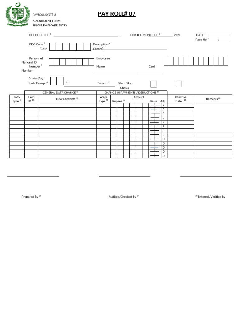 Change form update pdf