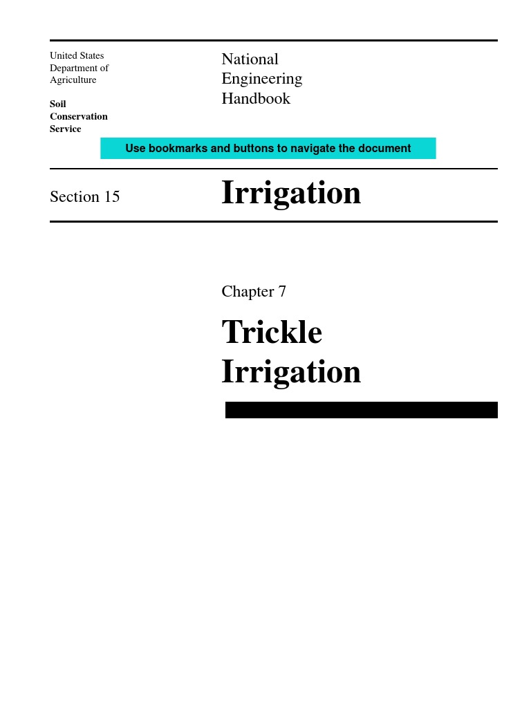 National Engineering Handbook On Trickle Irrigation Neh1507 PDF
