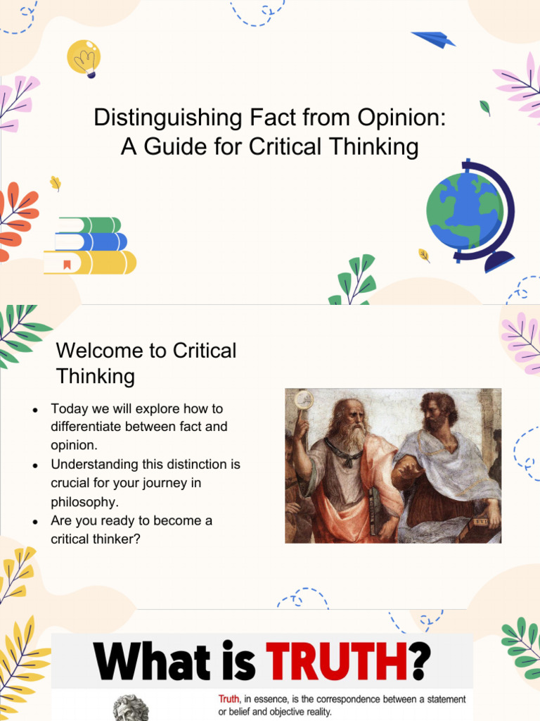 TRUTH VS OPINION intelligence overview