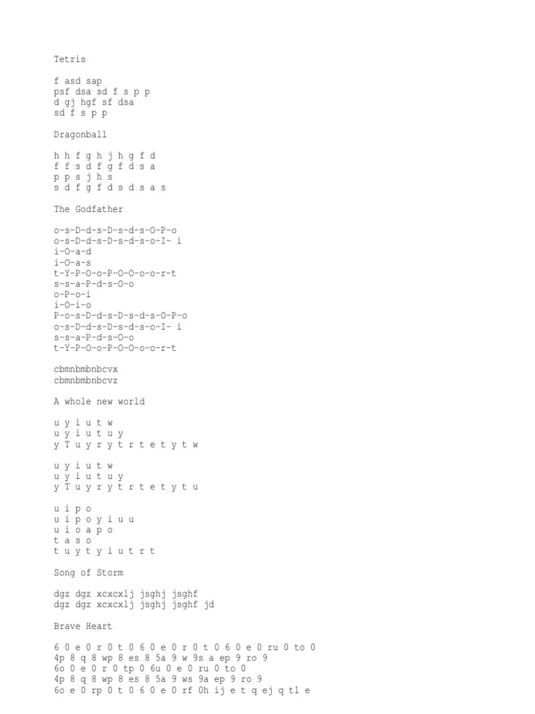 Virtual Piano Music Sheet | Lazer