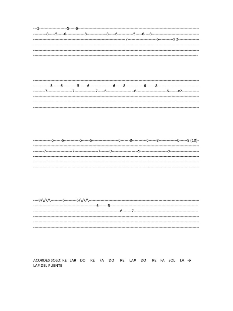 Solo Cancion Nueva Tablatura Instrumental | PDF
