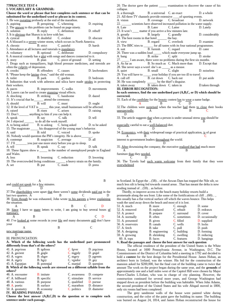 Practice Test 4 | PDF