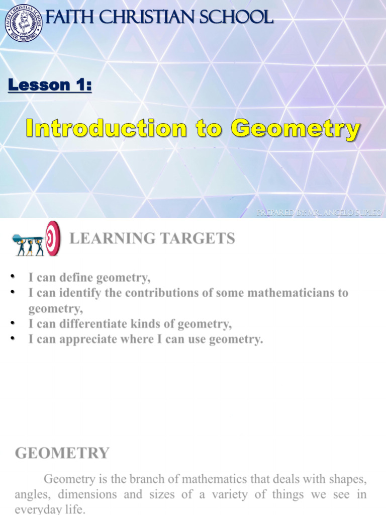 G8Q1L1 Introduction To Geometry | PDF
