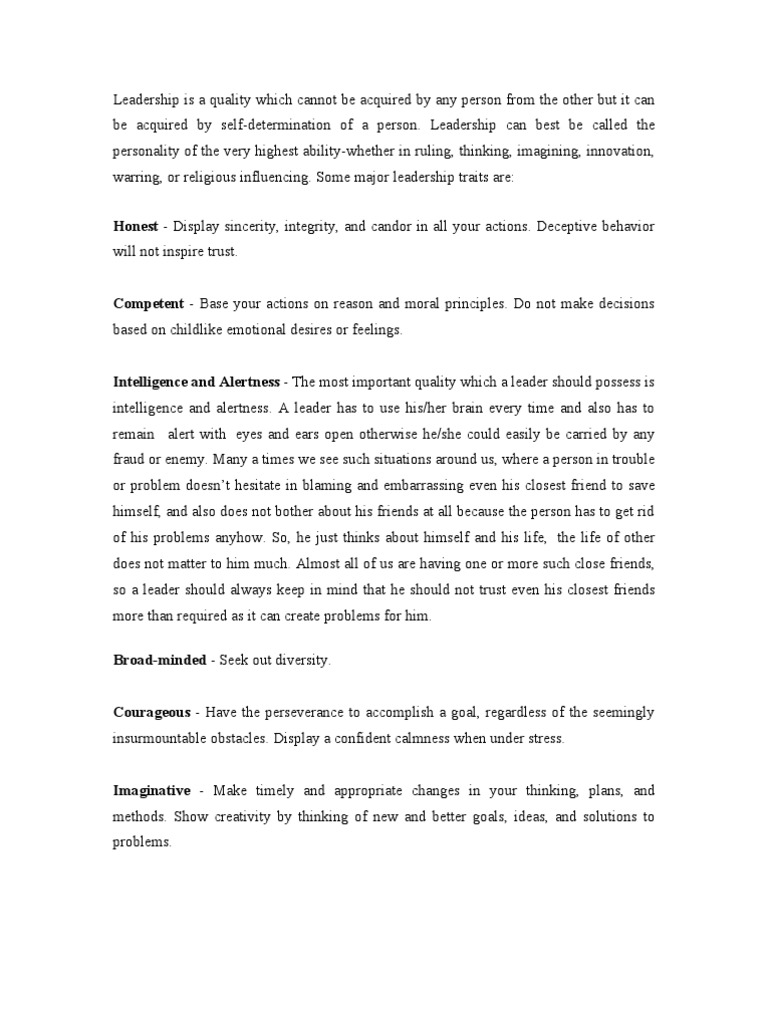 Qualities of A Leader | PDF | Mahatma Gandhi | Leadership