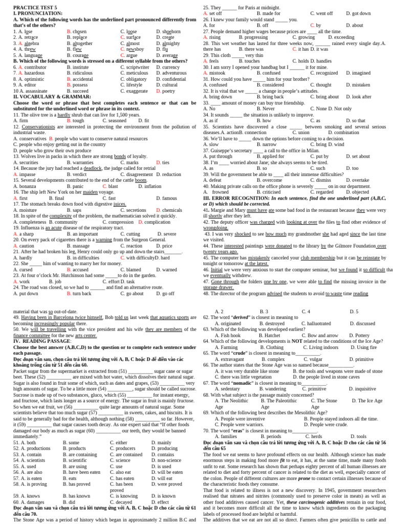 Practice Test 5 | PDF