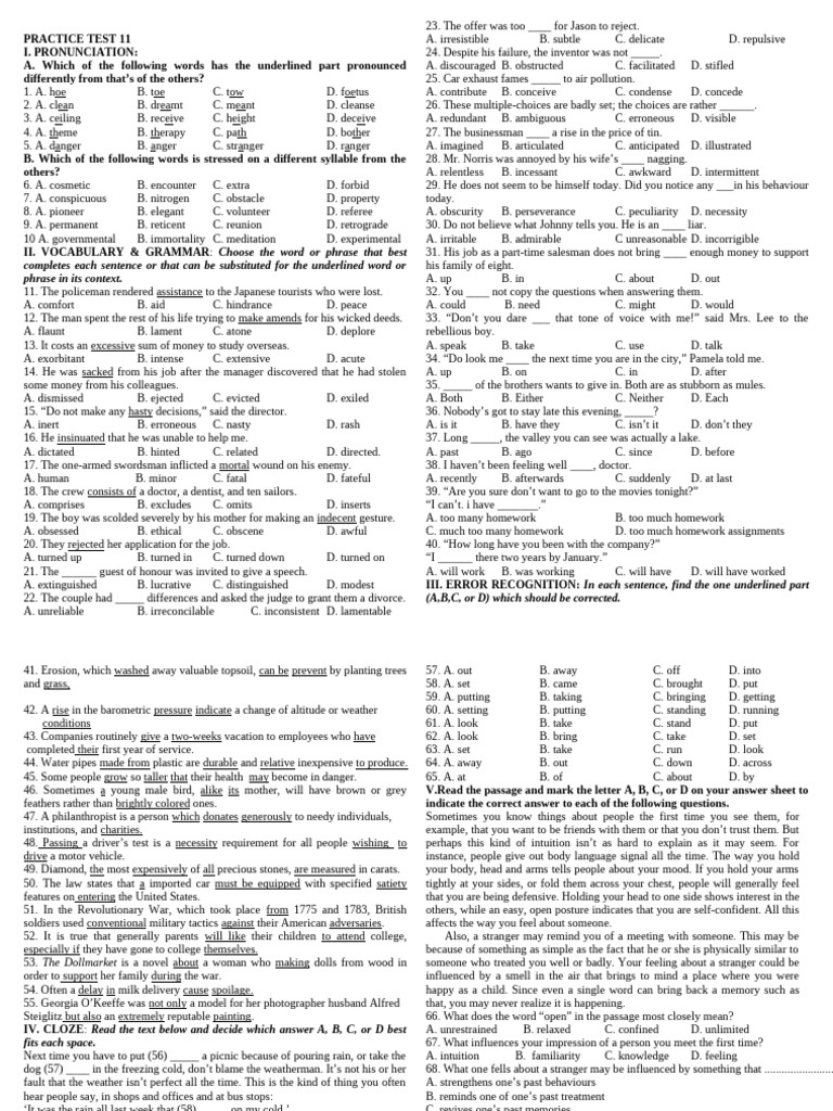 Practice Test 11 | PDF