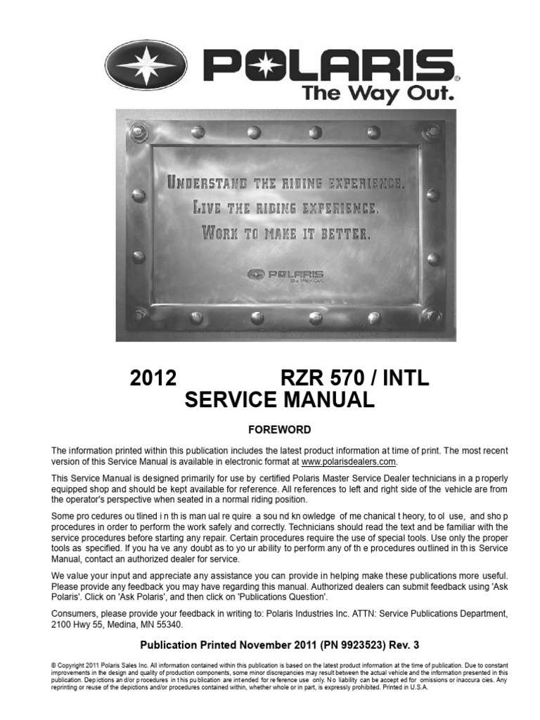 2017 POLARIS RZR 570 SERVICE MANUAL PDF intelligence overview