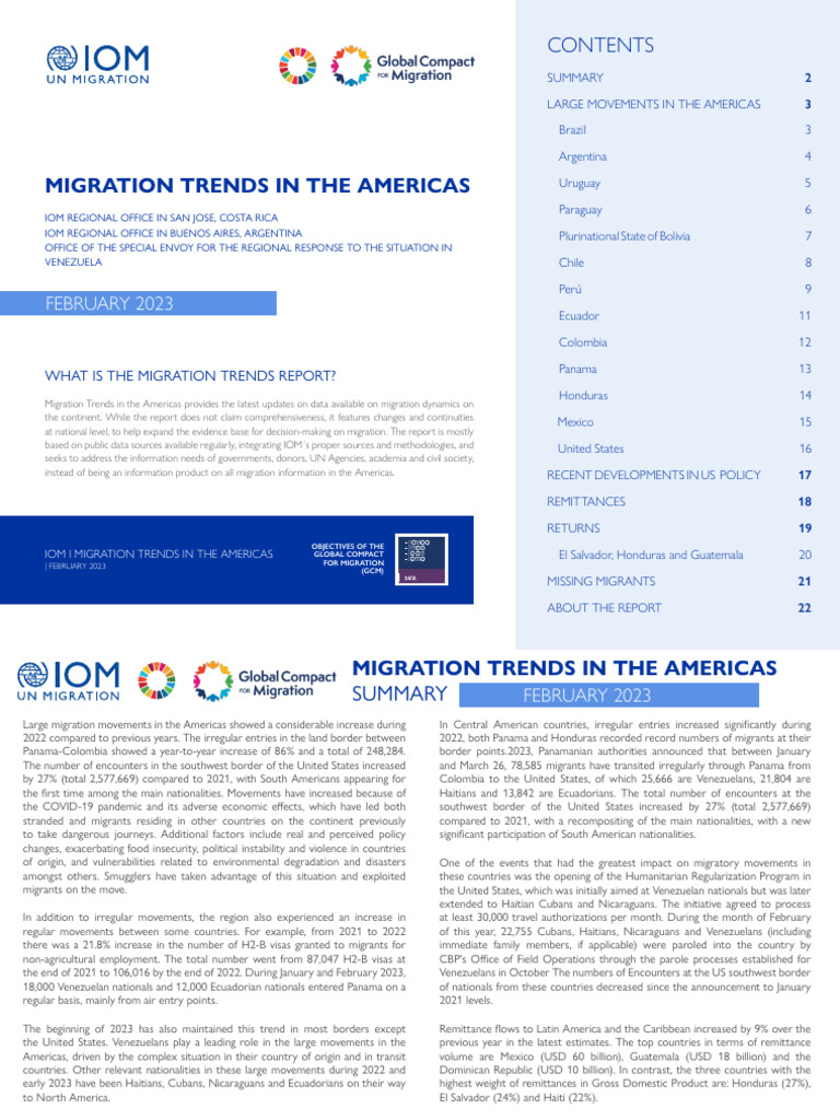 Migration Trends in The Americas en Feb 2023 | PDF
