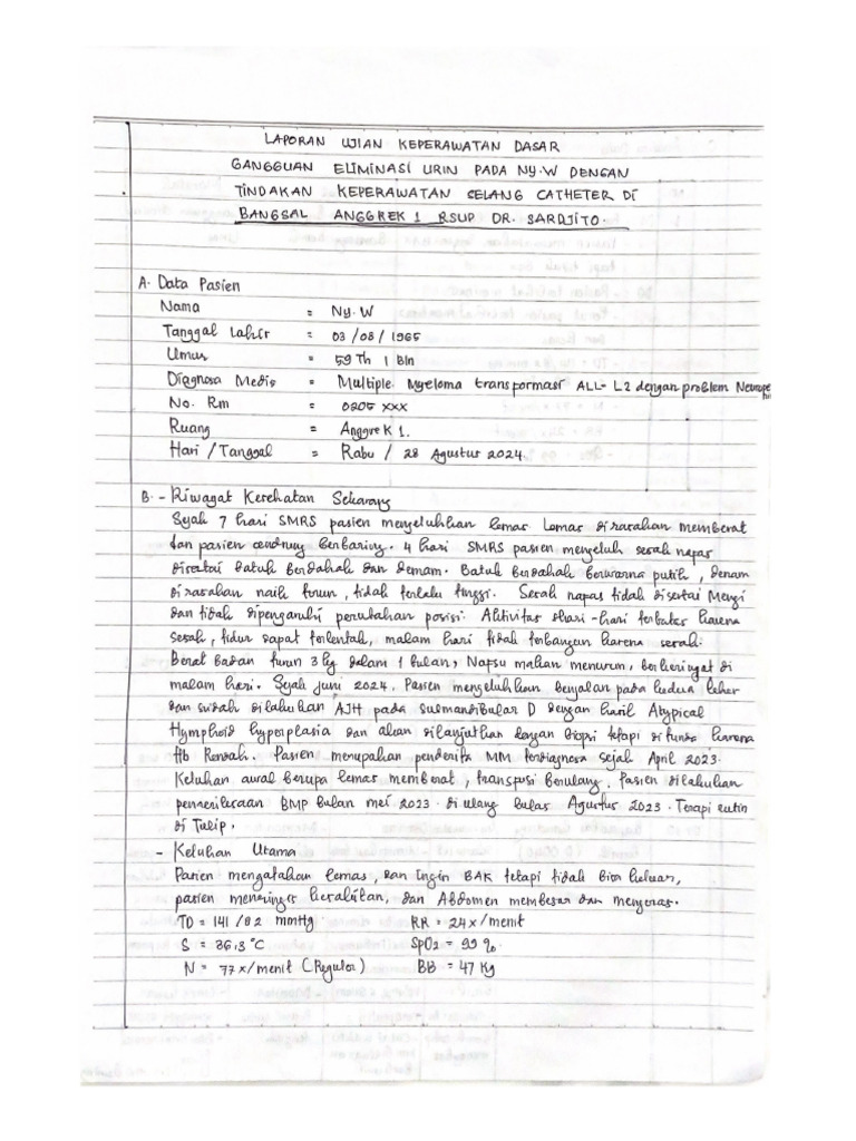 Laporan Ujian Keperawatan Dasar Pdf