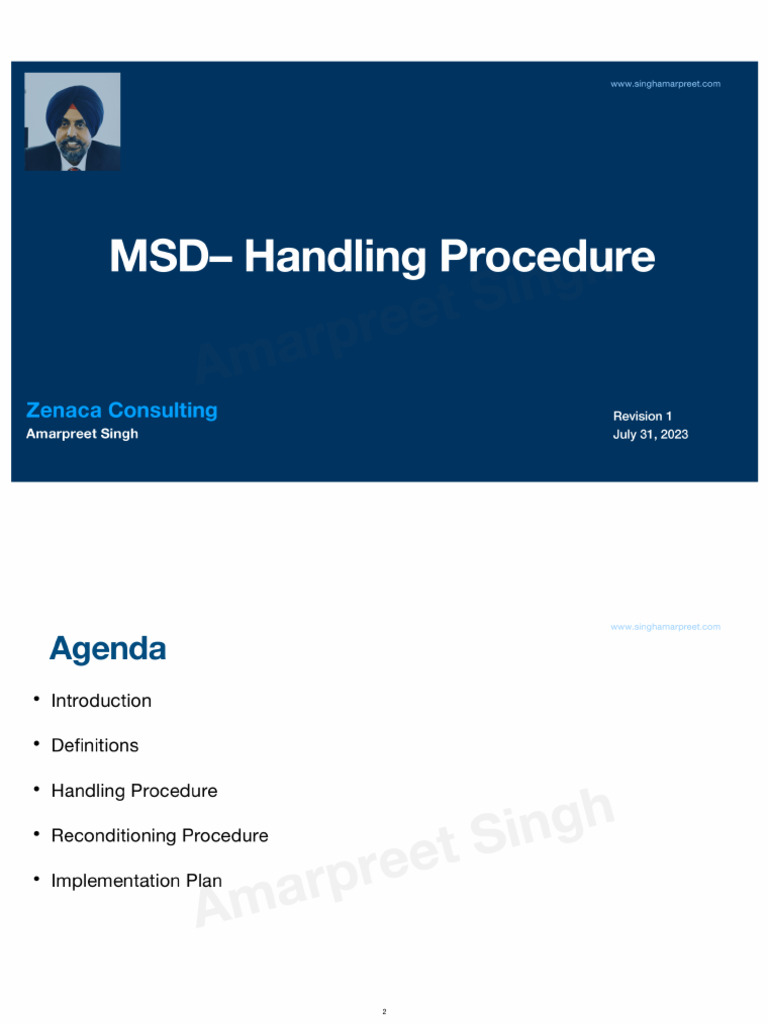 MSD Handling Procedure | PDF
