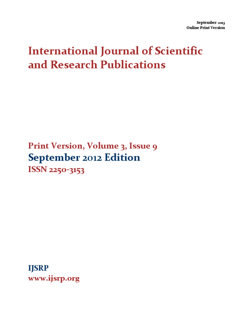 International Journal of Scientific and Research Publications | PDF