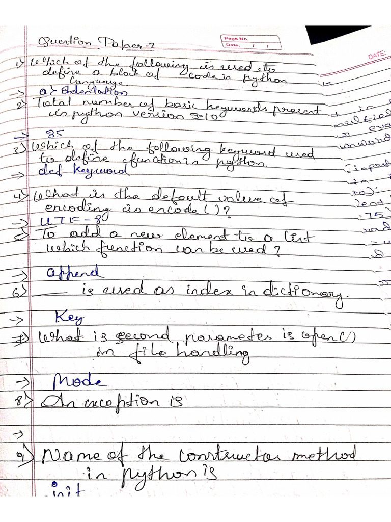 Python 2nd Paper | PDF