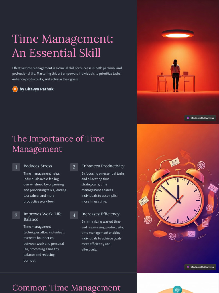 Time Management An Essential Skill | PDF