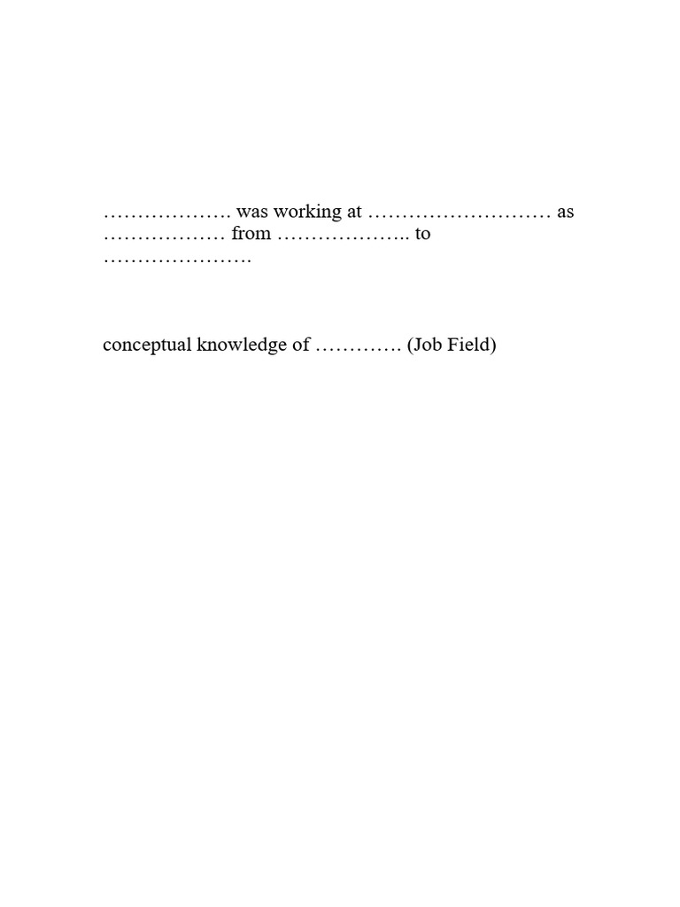 Work Experience Letter | PDF