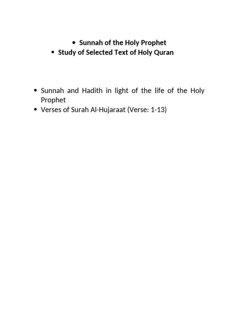 Sunnah | PDF