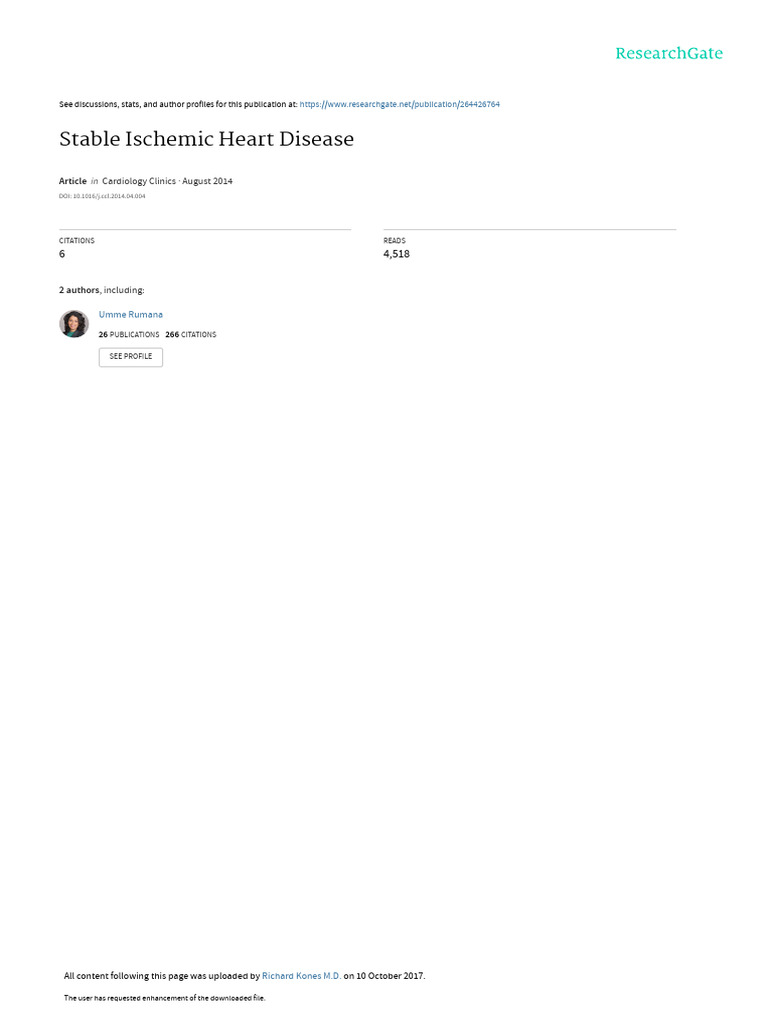 Stable Ischemic Heart Disease | PDF