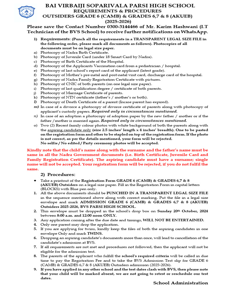 GRADE 8 APPLICATION 2026 REQUIREMENTS visual data 5