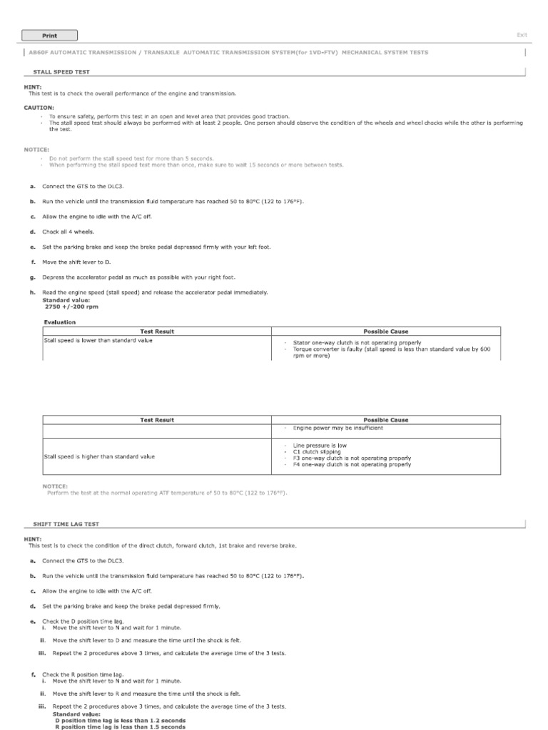 Lc200 Transaxle Automatic Transmission System (For 1vd-Ftv) Mechanical ...