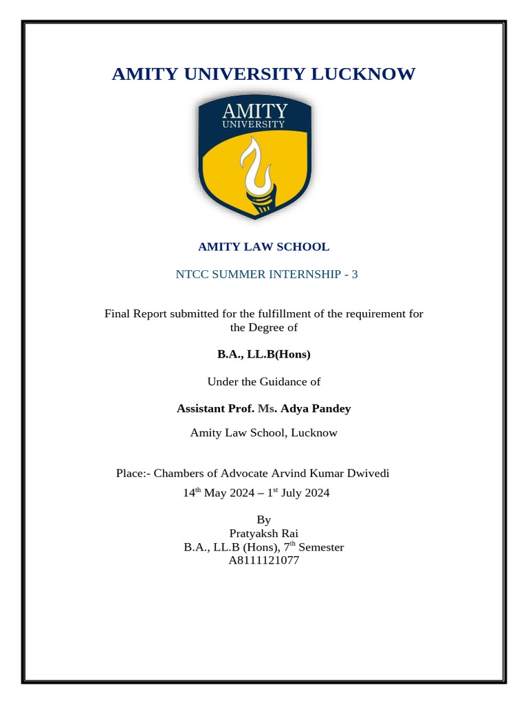 Amity University Lucknow | PDF
