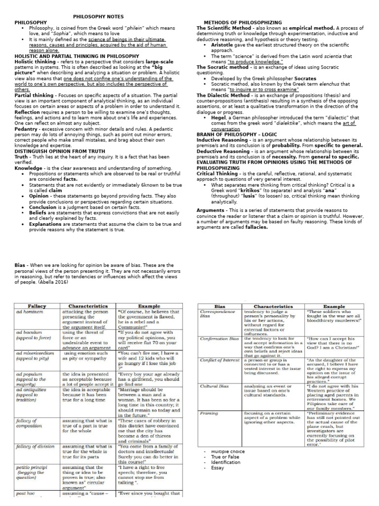 Philosophy Notes | PDF