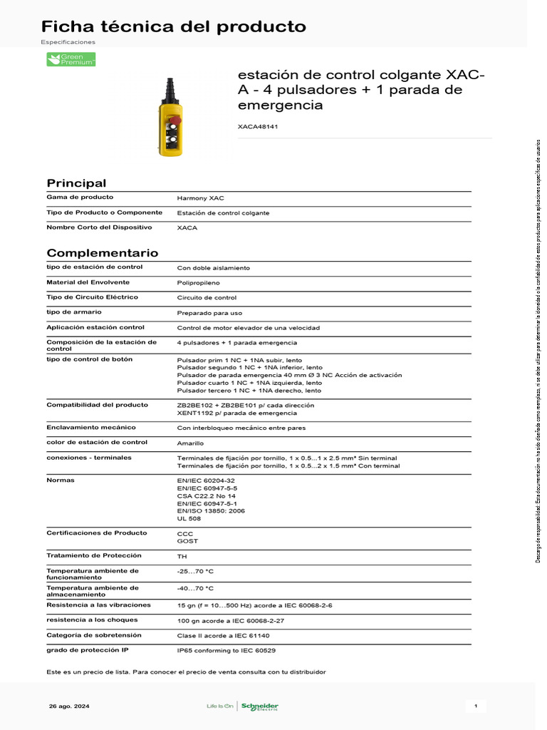 Schneider Electric Harmony-XACA XACA48141 | PDF