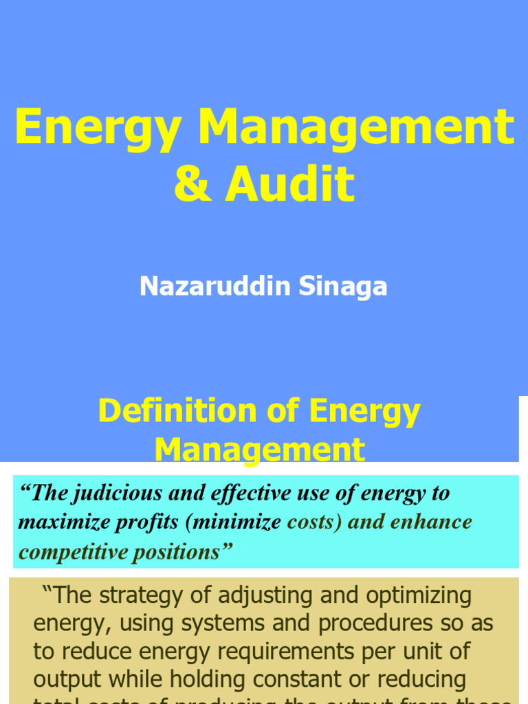 Energy Management and Audit | PDF