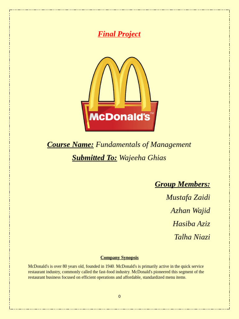 Management Final Project | PDF