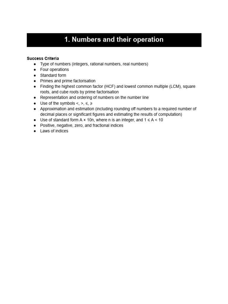 Understanding Numbers and Operations | PDF | Numbers | Factorization