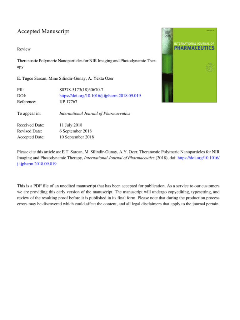 Theranostic Polymeric Nanoparticles For | PDF