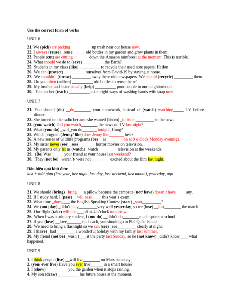 Forms of Verbs | PDF