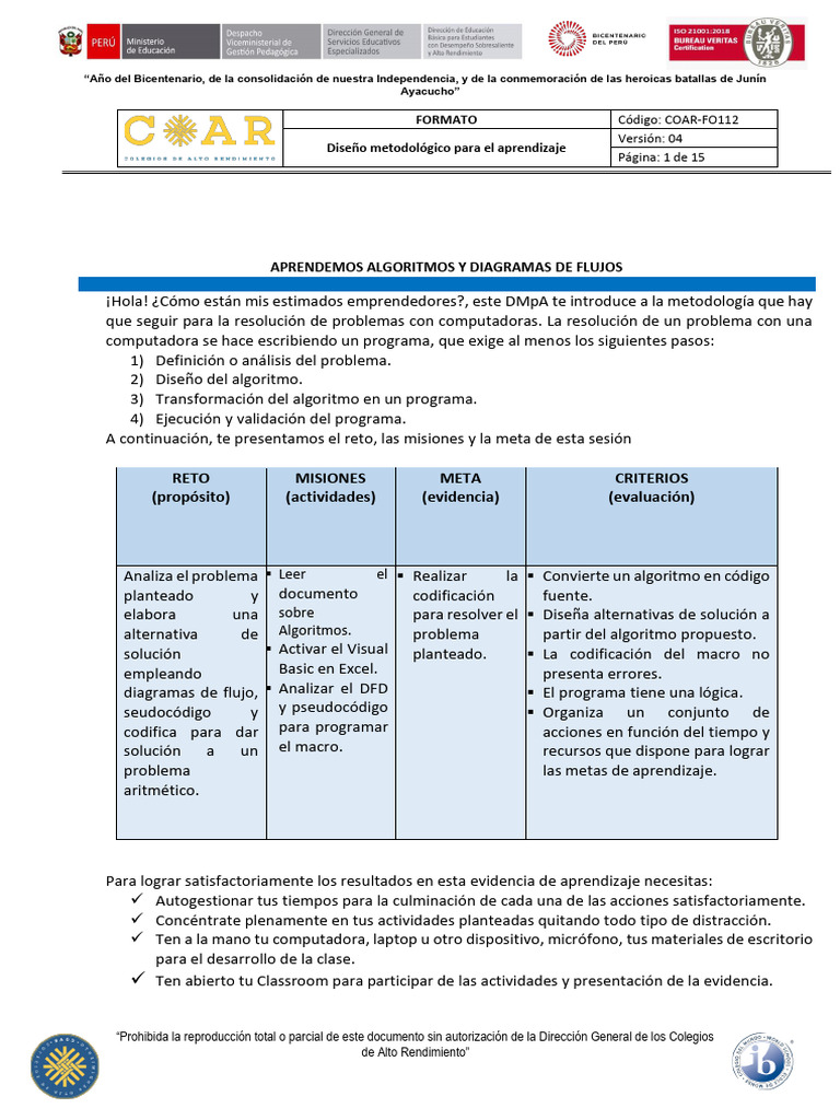 Dmpa - 02 - 4to - Temp - Algortimos y Diagramas de Flujo | PDF