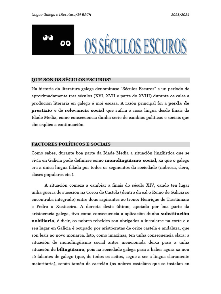OS SÉCULOS ESCUROS. | PDF
