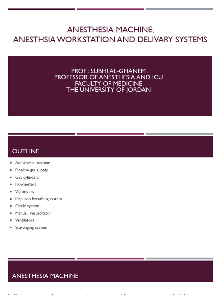 3 Anesthesia Machine and Equipment | PDF