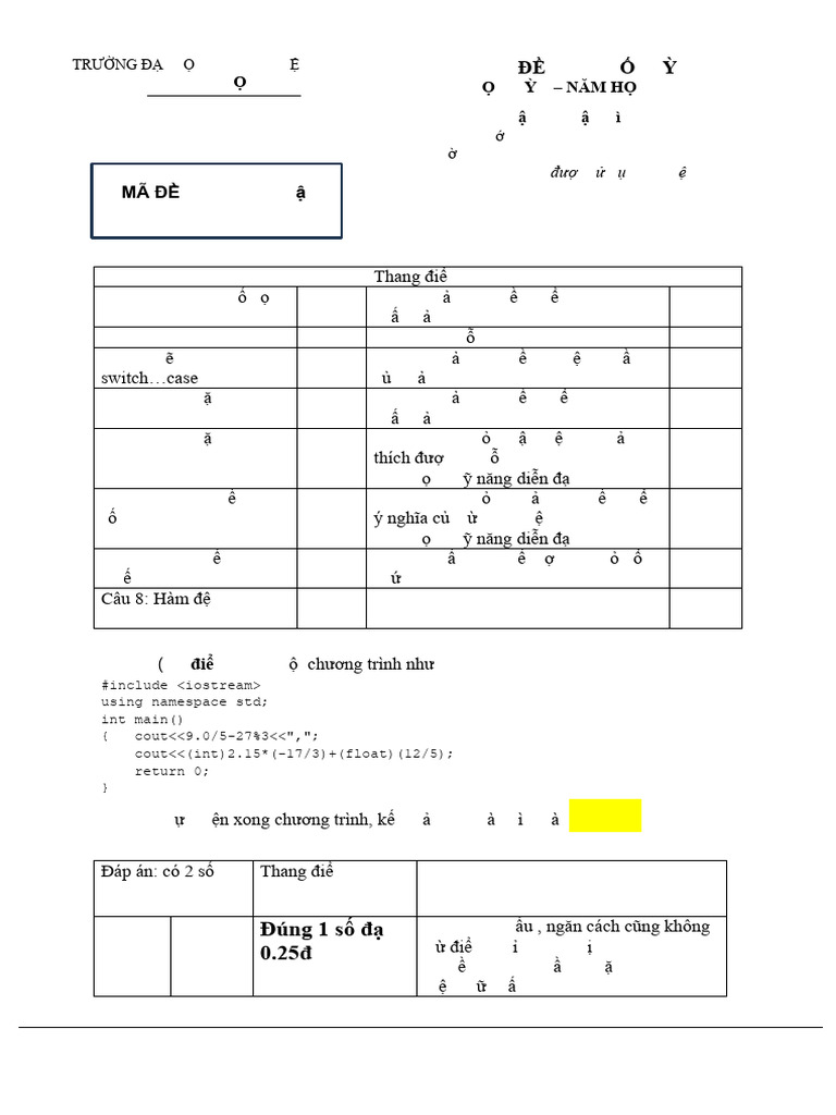 DE THI CK HK1. 2023-2024 - (Tôi thành thật) .ĐÁP ÁN | PDF
