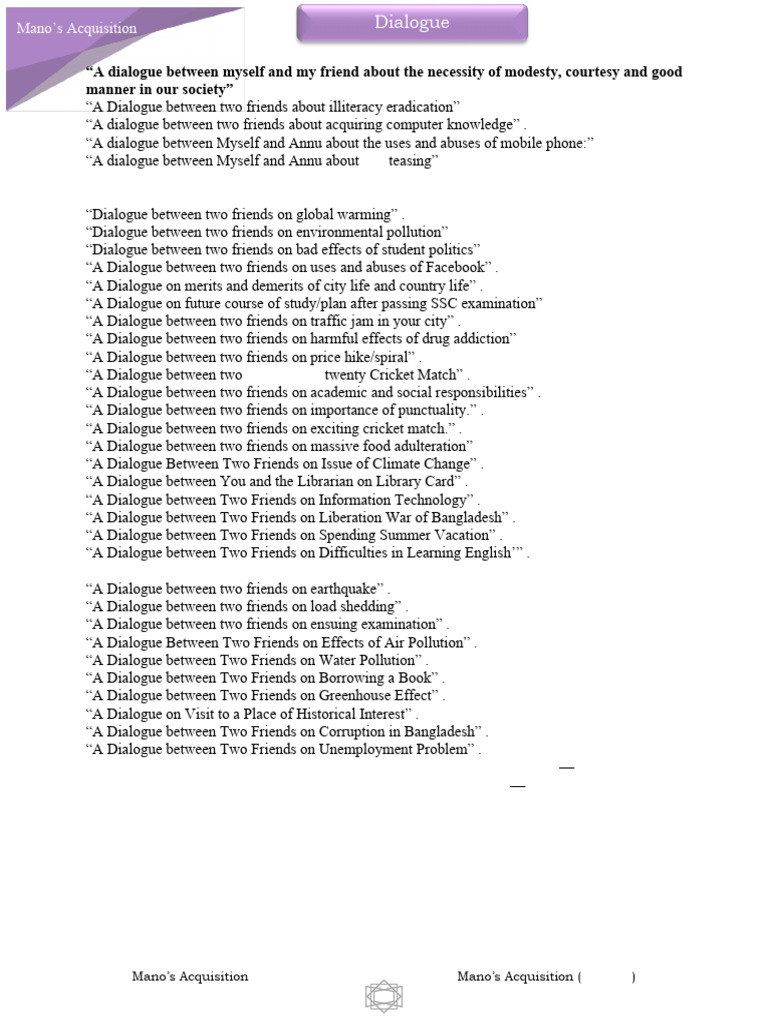 5 - Dialogue | PDF