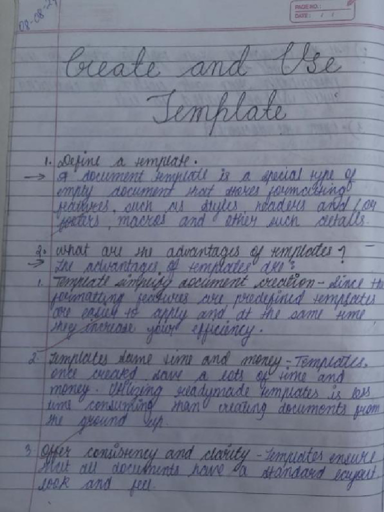 Create and Use Template | PDF