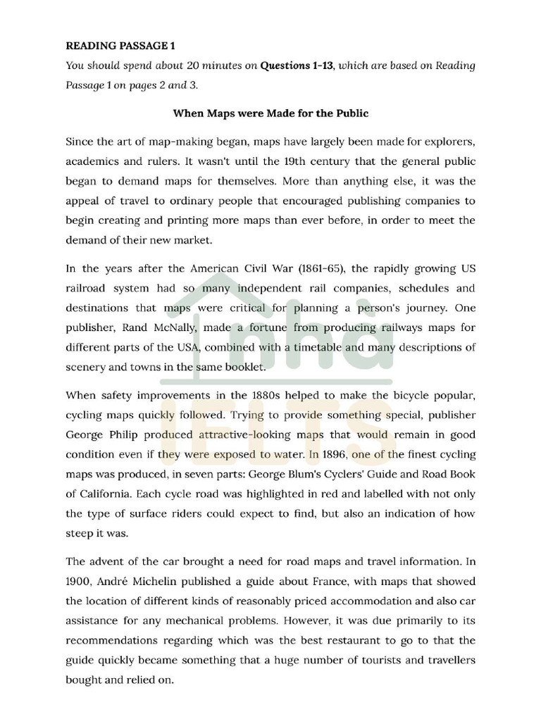 Reading Test 1