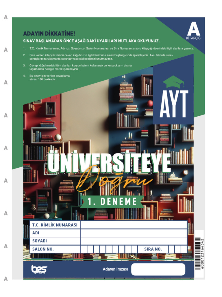 @tgdenemeleriv2 2025 BES ÜD AYT 1 | PDF