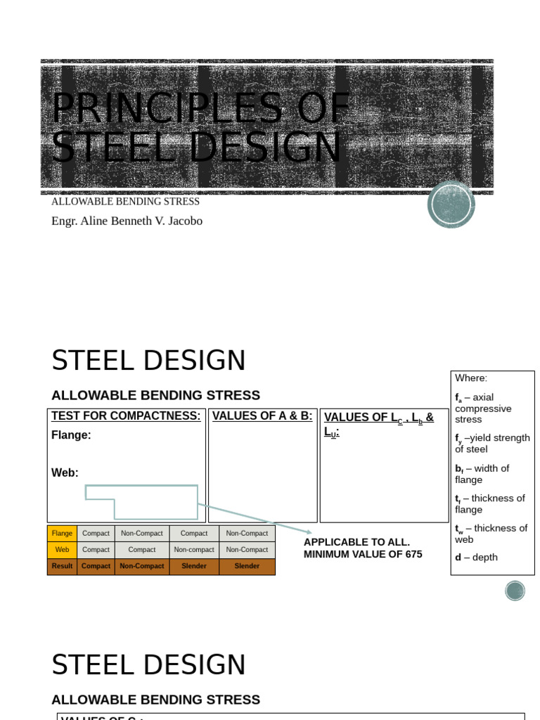 Principles of steel design allowable bending stress pdf