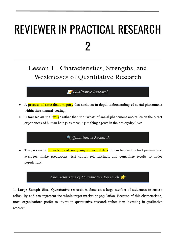 Practical Research 2 1st Quarter Notes | PDF | Dependent And ...