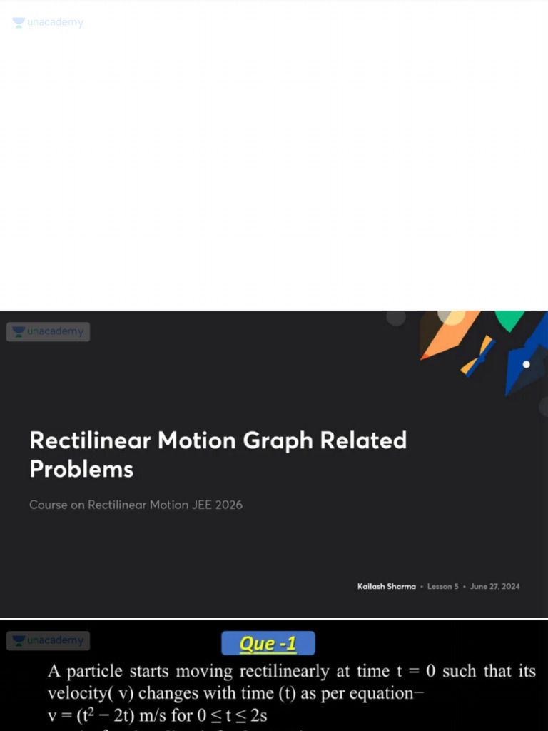 Rectilinear Motion Graph Related Problems With Anno | PDF