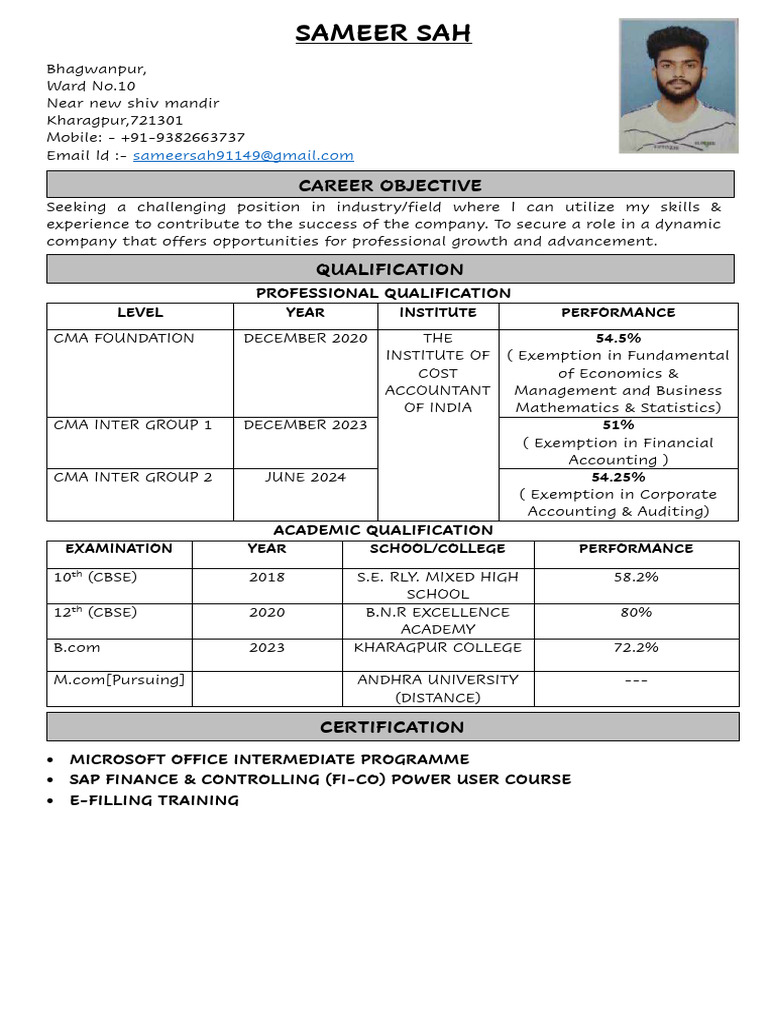 Sameer Sah 1 | PDF