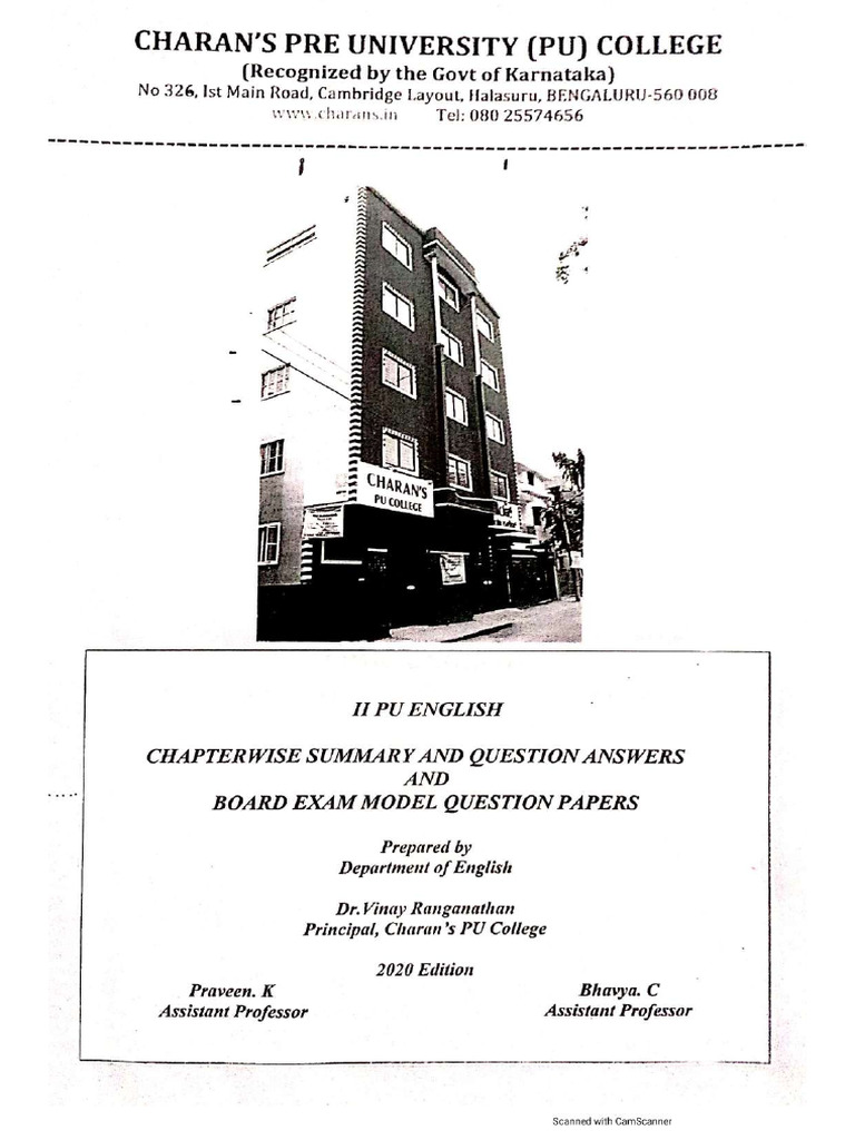 II Pu English Notes Charans Pu College | PDF