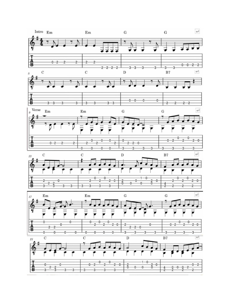 Too Sweet Fingerstyle Guitar Tab | PDF