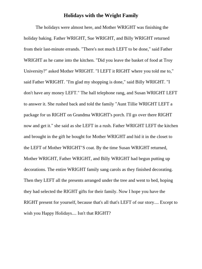 christmas with the wright family | pdf