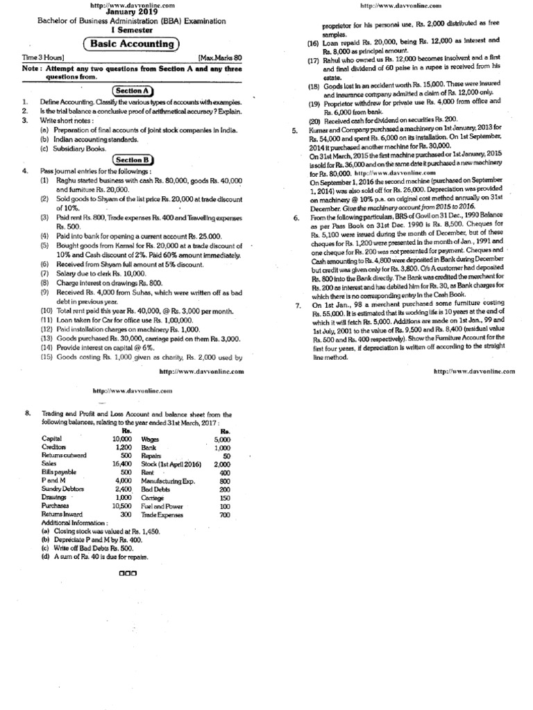 Bba 1 sem basic accounting jan 2019 pdf