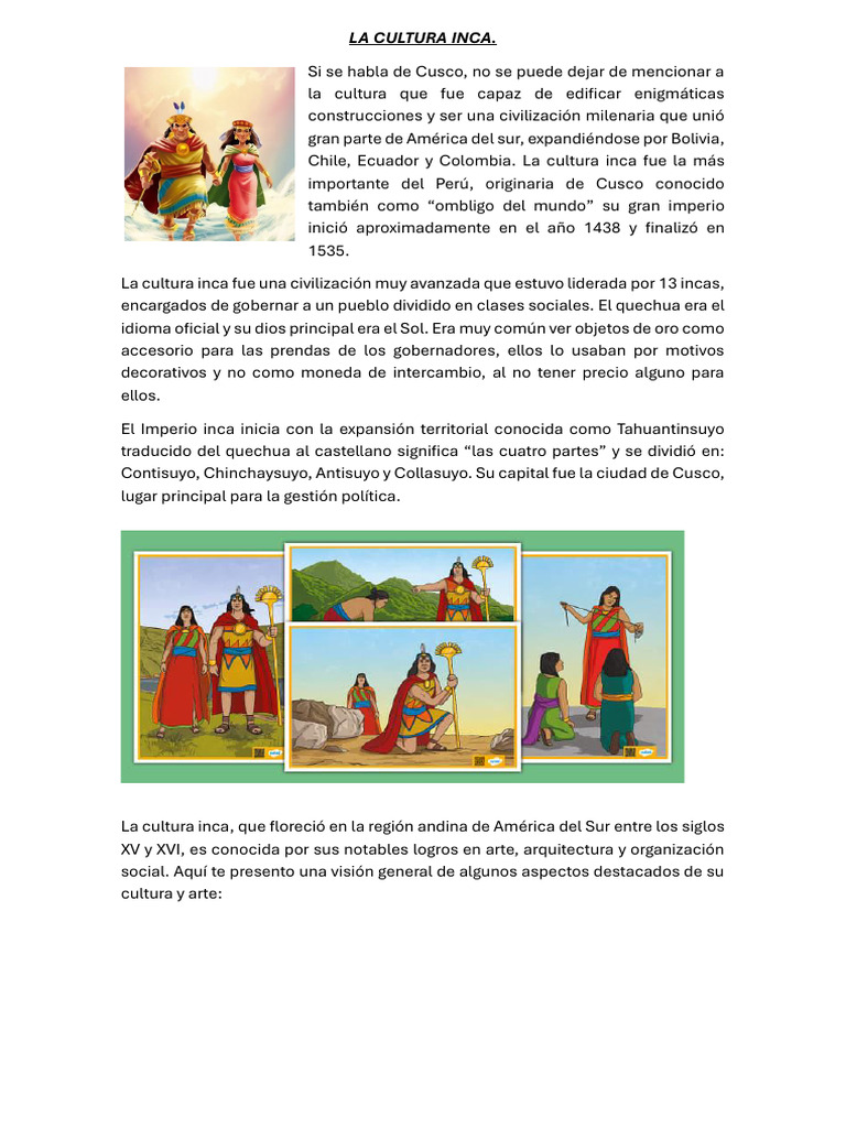 La Cultura Inca | PDF